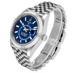 Sky-Dweller Blue Dial Steel White Gold Mens Watch 326934 Unworn