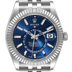 Sky-Dweller Blue Dial Steel White Gold Mens Watch 326934 Unworn
