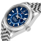 Sky-Dweller Blue Dial Steel White Gold Mens Watch 326934 Unworn