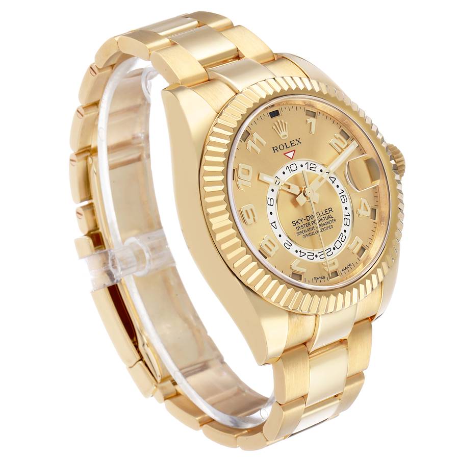 Sky-Dweller Champagne Dial Yellow Gold Mens Watch 326938