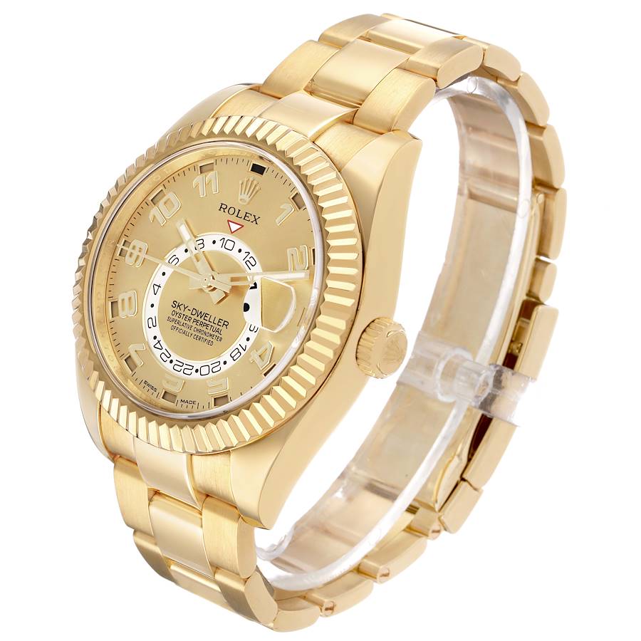 Sky-Dweller Champagne Dial Yellow Gold Mens Watch 326938