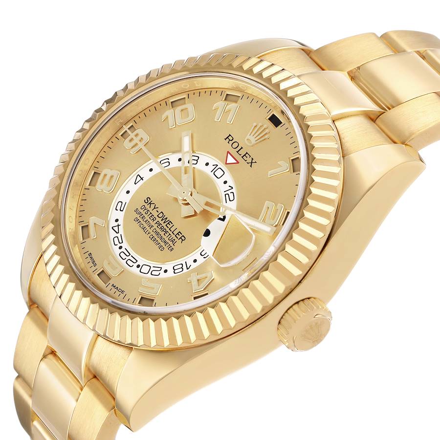 Sky-Dweller Champagne Dial Yellow Gold Mens Watch 326938