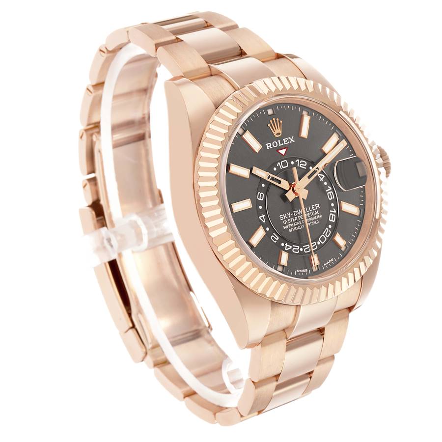 Sky-Dweller Rose Gold Slate Dial Mens Watch 326935 Box Card
