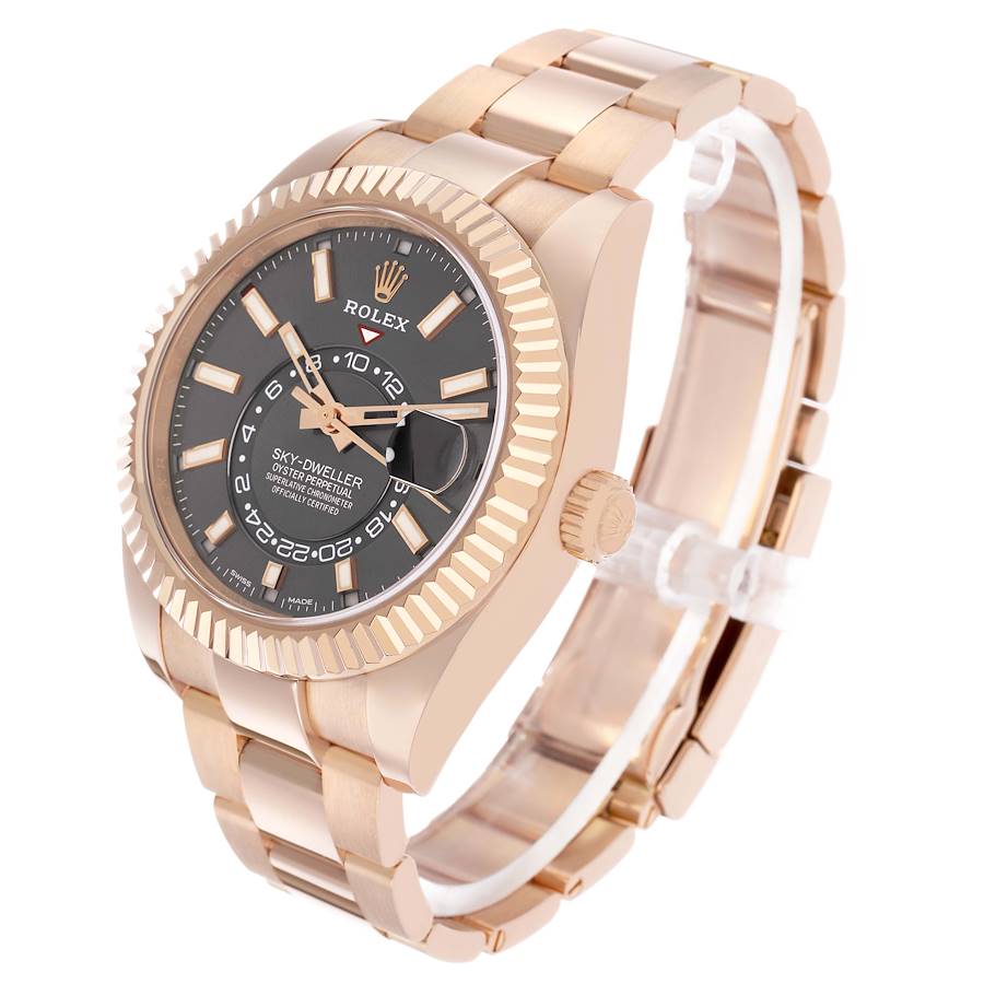 Sky-Dweller Rose Gold Slate Dial Mens Watch 326935 Box Card