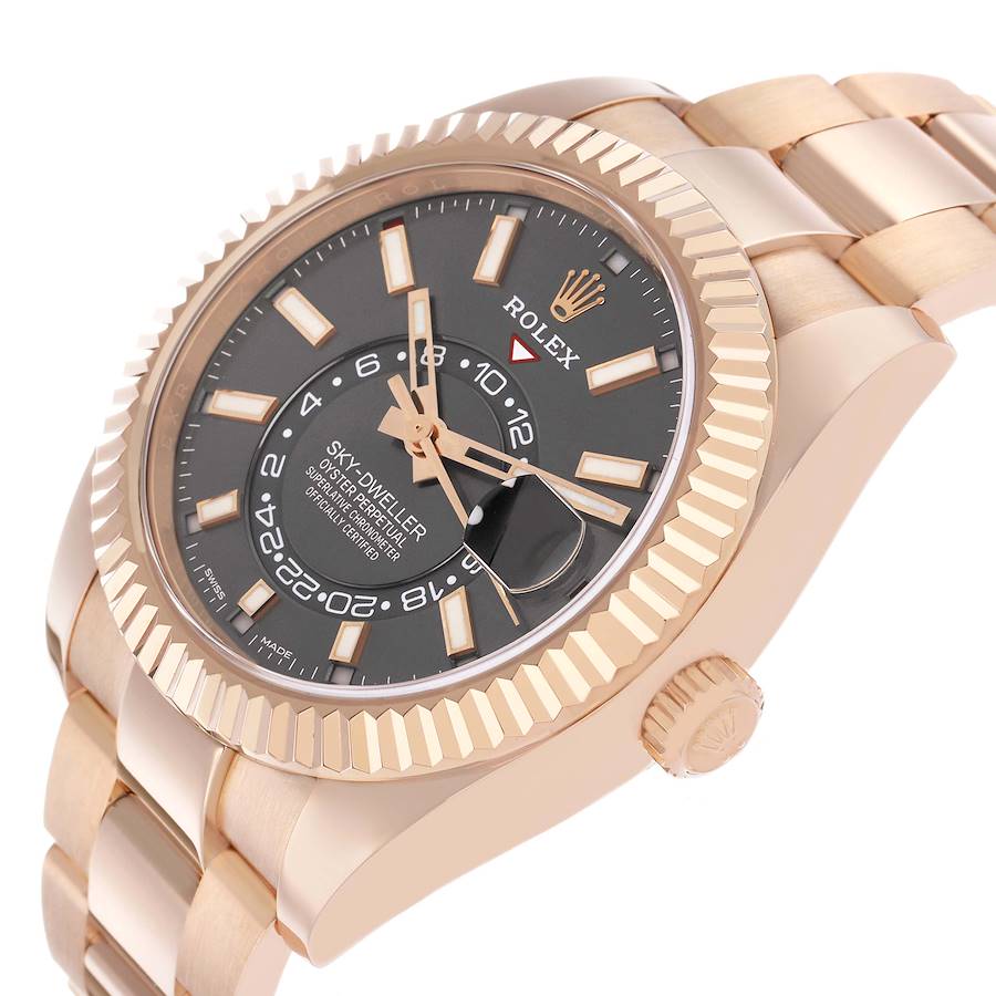 Sky-Dweller Rose Gold Slate Dial Mens Watch 326935 Box Card