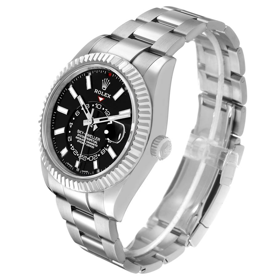 Sky-Dweller Steel White Gold Black Dial Mens Watch 326934