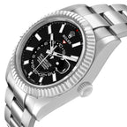 Sky-Dweller Steel White Gold Black Dial Mens Watch 326934