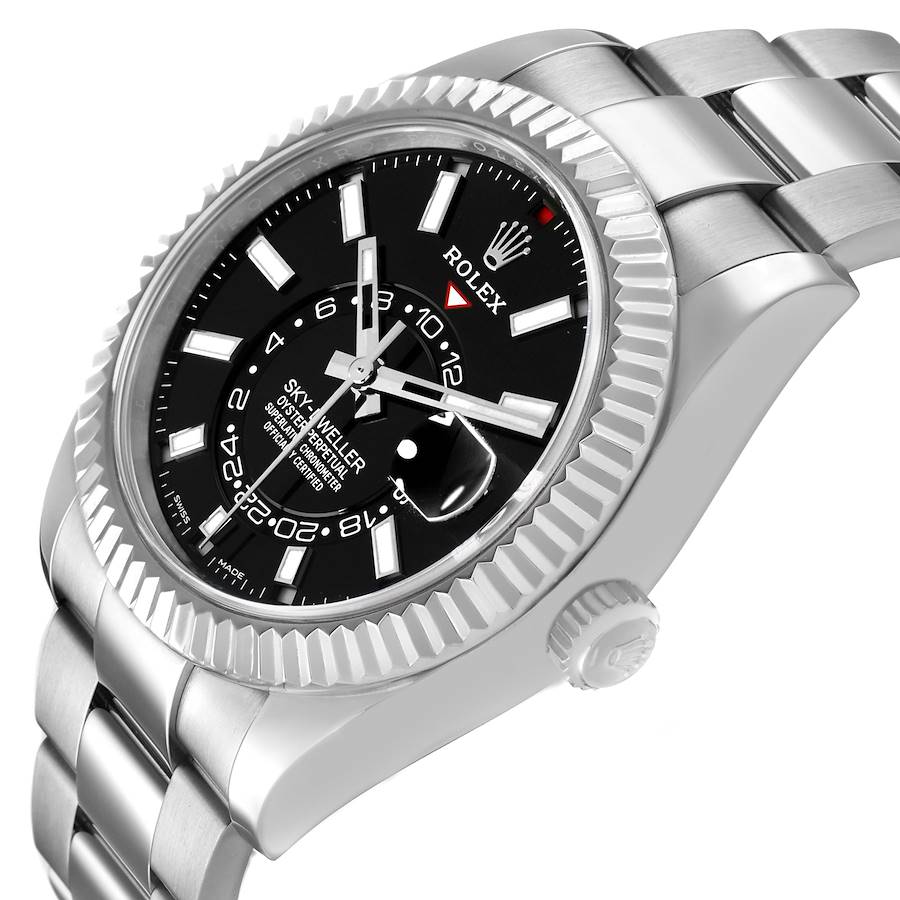 Sky-Dweller Steel White Gold Black Dial Mens Watch 326934