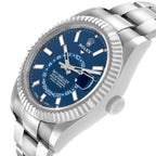 Sky-Dweller Steel White Gold Blue Dial Mens Watch 326934