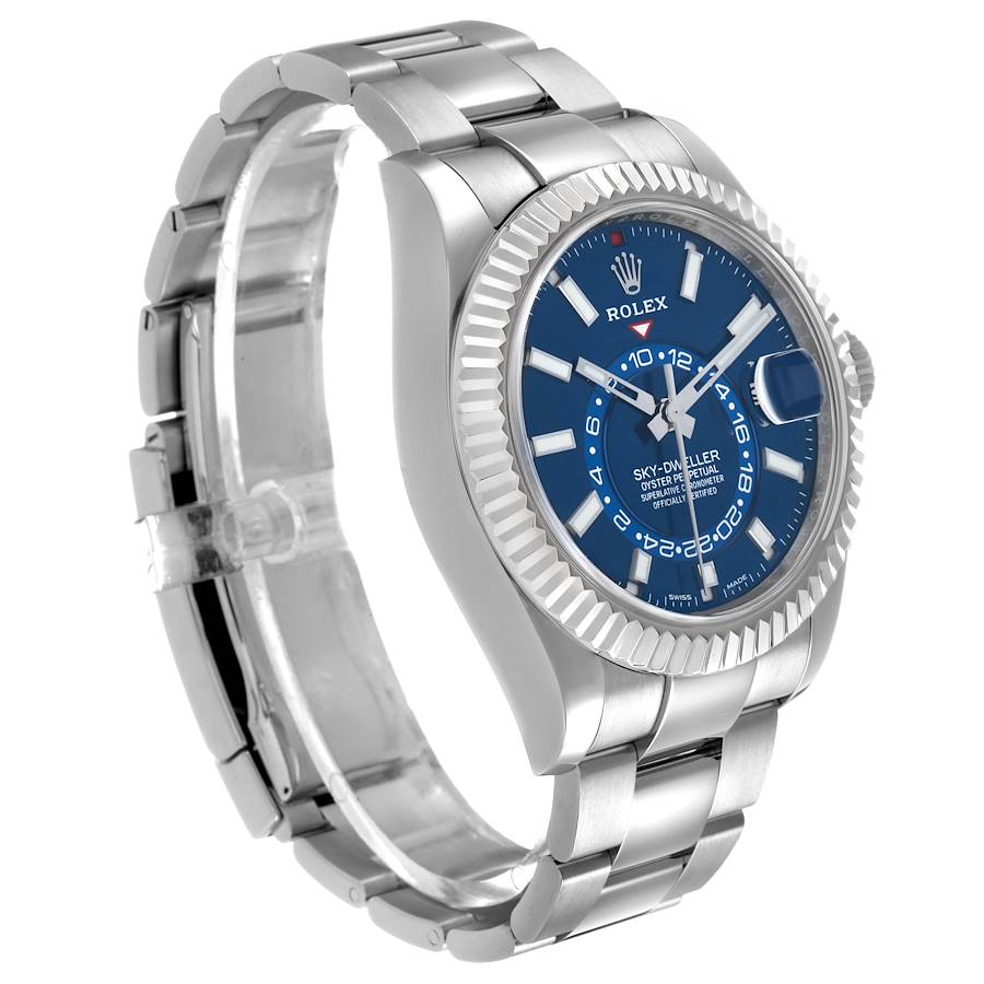 Sky-Dweller Steel White Gold Blue Dial Mens Watch 326934