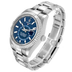 Sky-Dweller Steel White Gold Blue Dial Mens Watch 326934 Box Card