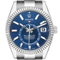 Sky-Dweller Steel White Gold Blue Dial Mens Watch 326934 Box Card