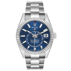Sky-Dweller Steel White Gold Blue Dial Mens Watch 336934 Box Card
