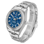 Sky-Dweller Steel White Gold Blue Dial Mens Watch 336934 Unworn