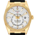 Sky-Dweller White Dial Yellow Gold Oysterflex Mens Watch 336238 Box Card
