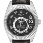 Sky-Dweller White Gold Black Dial Mens Watch 326139 Box Card