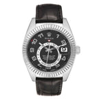 Sky-Dweller White Gold Black Dial Mens Watch 326139 Box Card