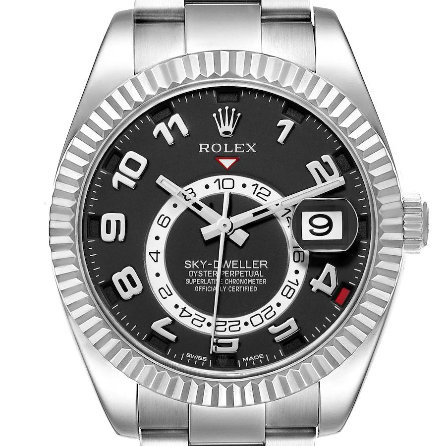 Sky-Dweller White Gold Black Dial Mens Watch 326939