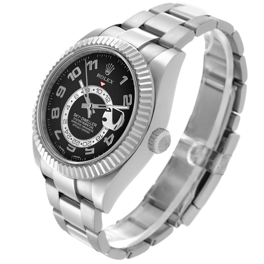 Sky-Dweller White Gold Black Dial Mens Watch 326939