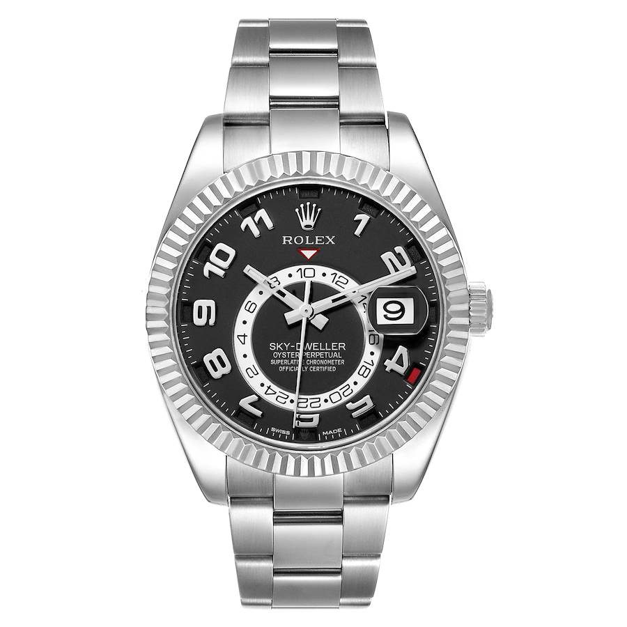 Sky-Dweller White Gold Black Dial Mens Watch 326939