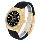 Sky-Dweller Yellow Gold Black Dial Oysterflex Mens Watch 326238 Box Card