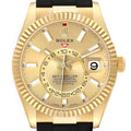 Sky-Dweller Yellow Gold Champagne Dial Oysterflex Mens Watch 326238