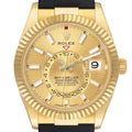 Sky-Dweller Yellow Gold Champagne Dial Oysterflex Mens Watch 336238
