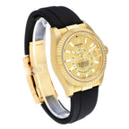 Sky-Dweller Yellow Gold Champagne Dial Oysterflex Mens Watch 336238
