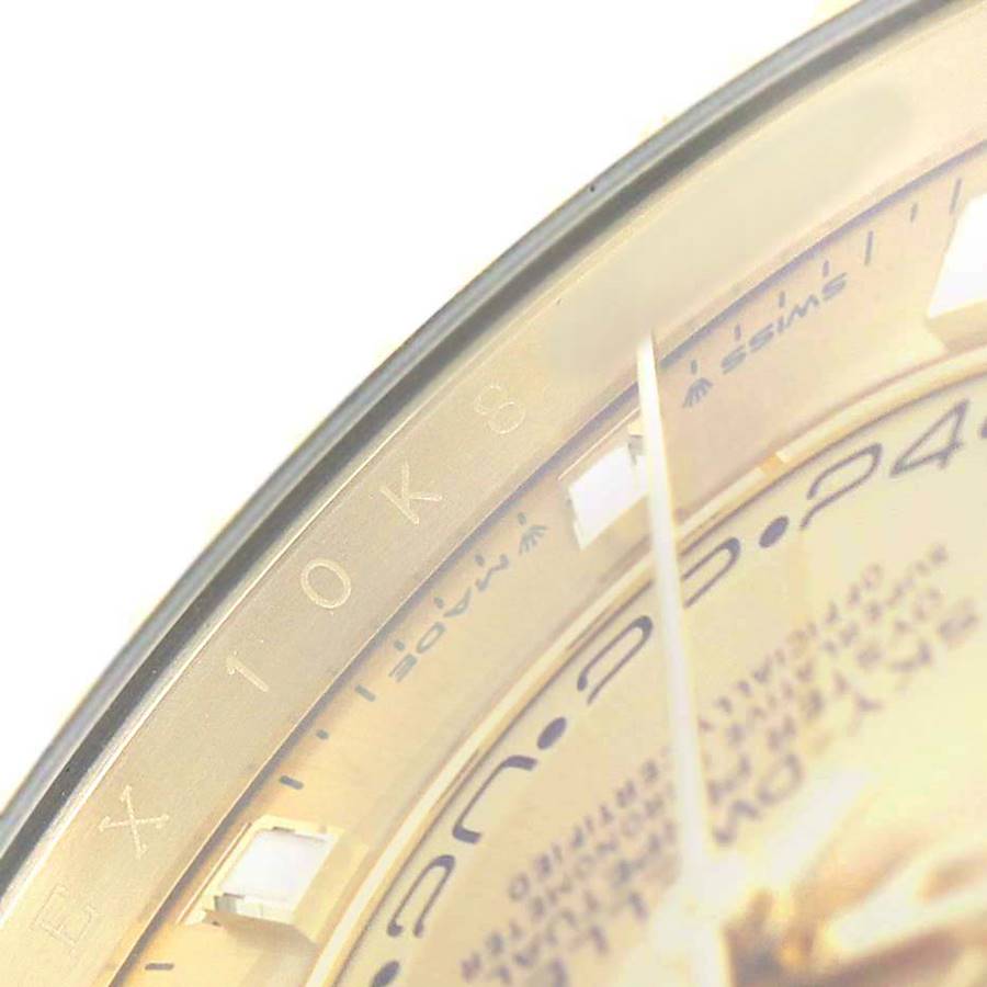 Sky-Dweller Yellow Gold Champagne Dial Oysterflex Mens Watch 336238