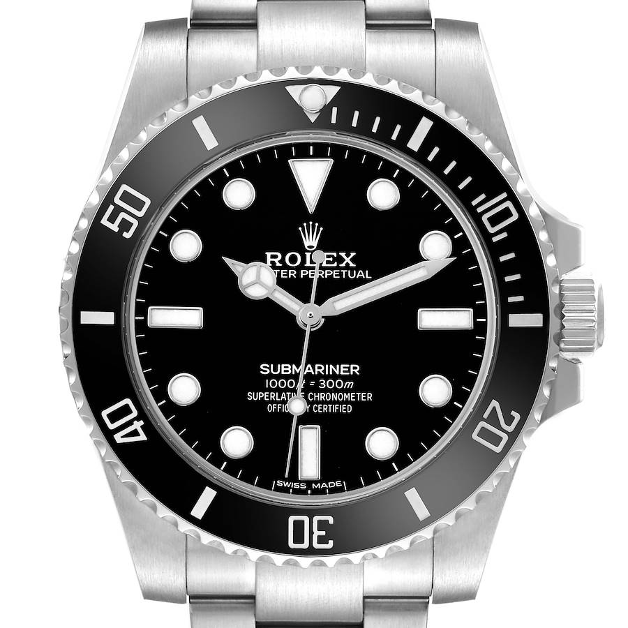 Submariner No Date Steel Ceramic Bezel Mens Watch 114060