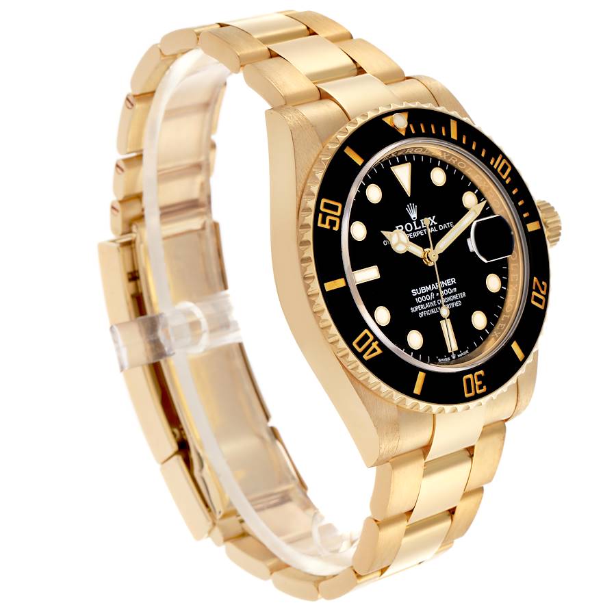 Submariner Yellow Gold Black Dial Bezel Mens Watch 126618