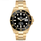 Submariner Yellow Gold Black Dial Bezel Mens Watch 126618