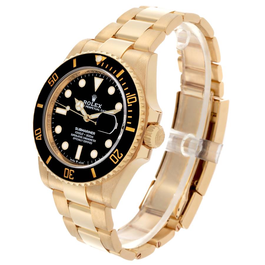 Submariner Yellow Gold Black Dial Bezel Mens Watch 126618