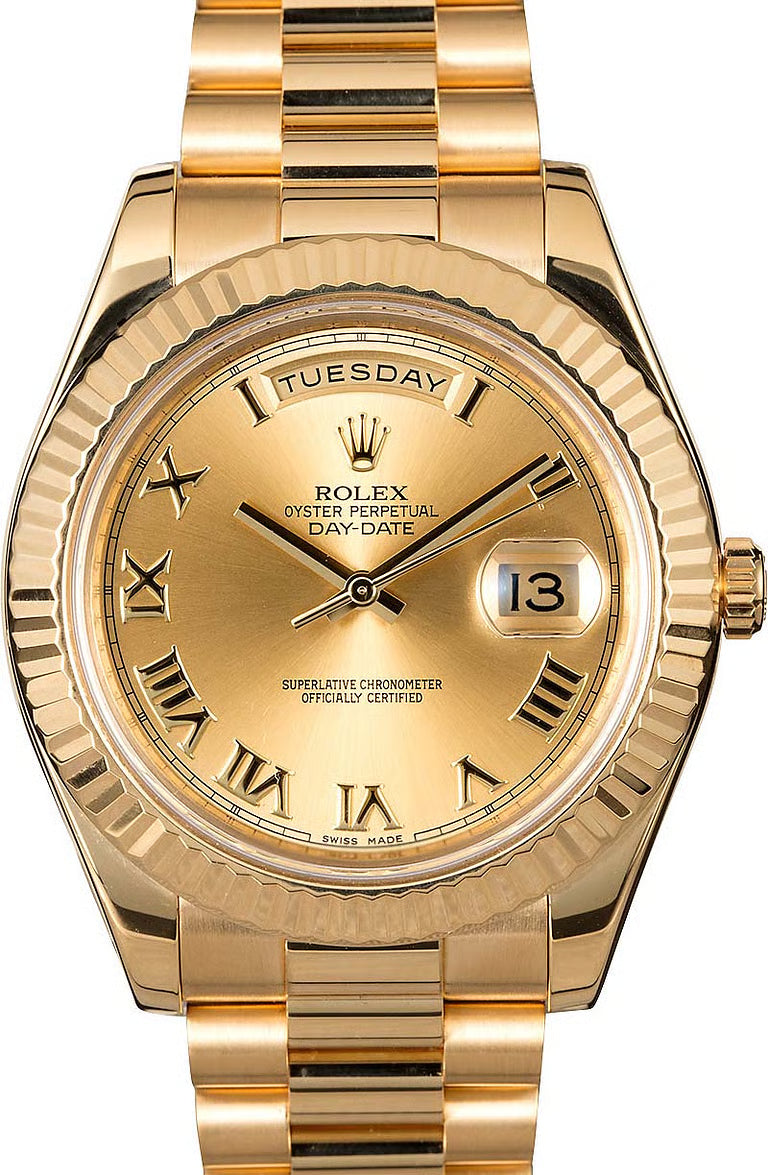 Day-Date II 218238 41mm Champagne Roman Dial 18k Yellow Gold President Watch