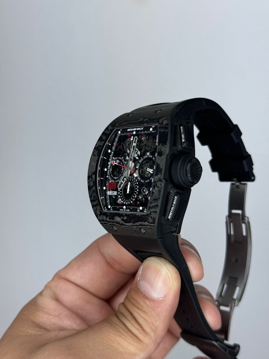 Automatic Flyback Chronograph Dual Time Zone Jet Black Carbon NTPT RM 11-02