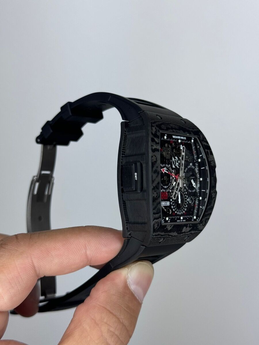 Automatic Flyback Chronograph Dual Time Zone Jet Black Carbon NTPT RM 11-02