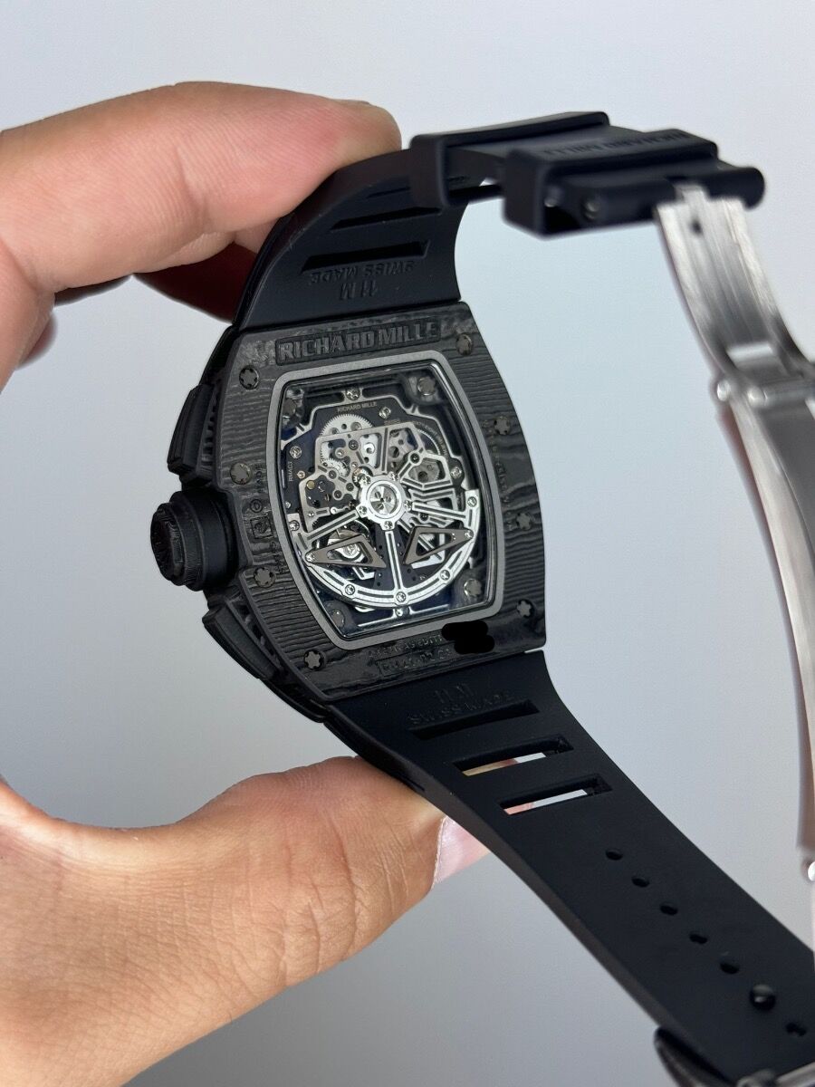 Automatic Flyback Chronograph Dual Time Zone Jet Black Carbon NTPT RM 11-02